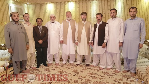 NEW VISTAS: Pakistani Federal Minister Akram Khan Durrani, centre, with community members and officials of Pakistan embassy in Doha.     Photo: Umer Nangiana