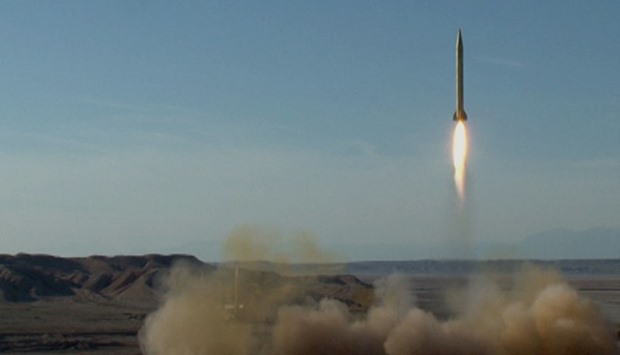 A handout picture released on March 8, 2016 by Sepah News, the online news site and public relations arm of Iran's Islamic Revolutionary Guard, shows a ballistic missile being launched during a test in an undisclosed location.