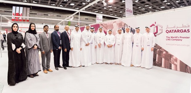 Qatargas officials during the Moushtarayat conference and exhibition.