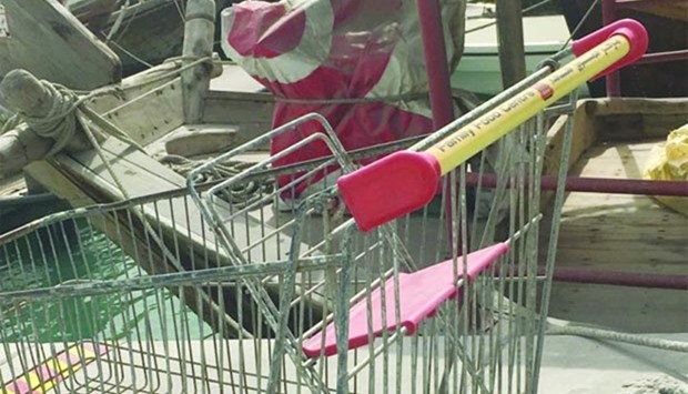 A trolley found at the fish market on Doha Corniche.