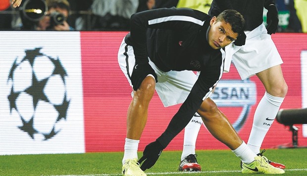 File picture of Paris Saint-Germainu2019s Brazilian defender Thiago Silva.