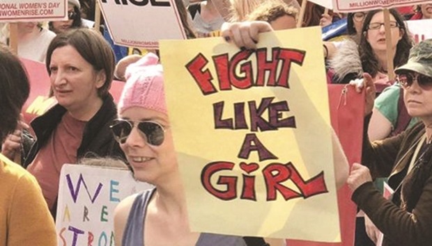 Womenu2019s march: the protest brought central London to a standstill.