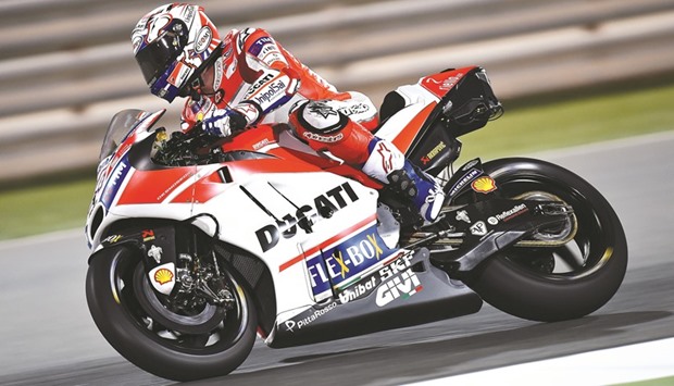 Ducati rider Andrea Dovizioso during the MotoGP test at Losail.