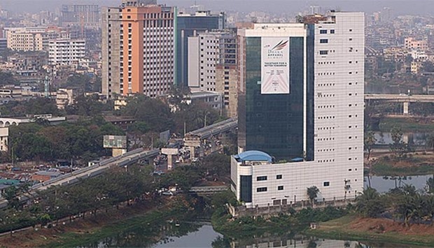 The lakeside building has been criticised for flouting Dhaka's construction laws.