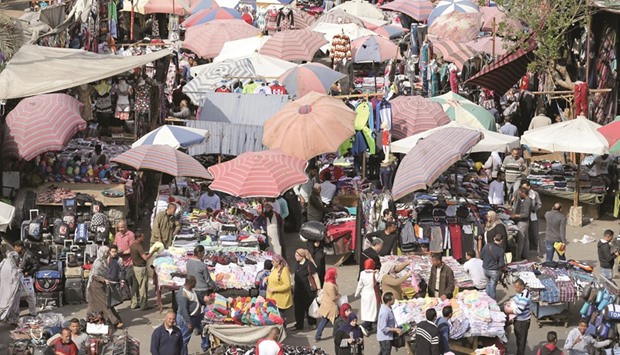 People shop at Al Ataba, a popular market in downtown Cairo, Egypt.