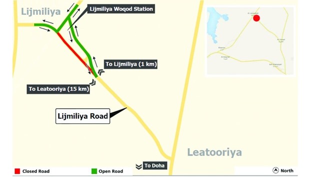 The proposed road change, scheduled to be in place until May 31, will occur approximately one km south of Lijmiliya
