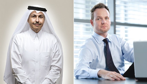 Ooredoo Group CEO Sheikh Saud bin Nasser al-Thani and Secucloud CEO Dennis Monner.
