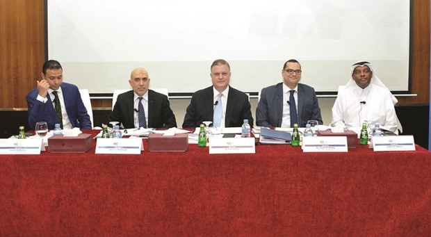 Members of the panel during a discussion on Qataru2019s new arbitration law.