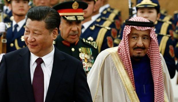 China's President Xi Jinping and Saudi King Salman bin Abdulaziz Al-Saud