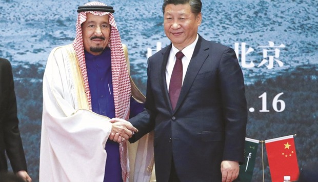 Saudi Arabiau2019s King Salman bin Abdulaziz al-Saud (left) and Chinau2019s President Xi Jinping at Chinau2019s National Museum in Beijing. The worldu2019s largest oil exporter has been looking to cement ties with the worldu2019s second-largest economy.