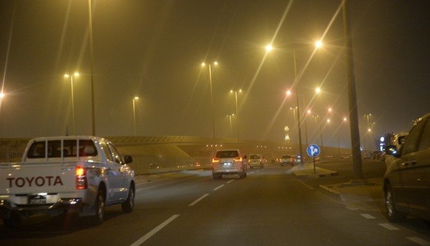 Dusty conditions in Doha yesterday evening. PICTURE: Shaji Kayamkulam