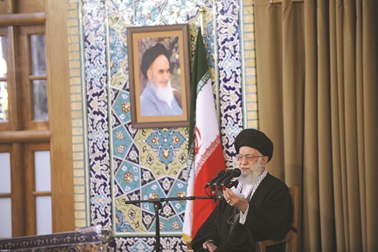 Iranu2019s Supreme Leader Ayatollah Ali Khamenei delivers a speech in the holy city of Mashad.