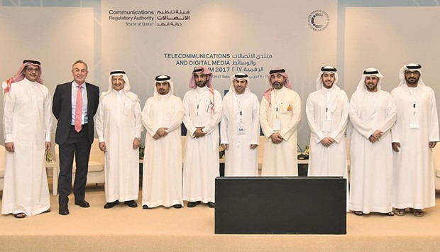 Some of the participants of the TDMF with CRA president Mohamed Ali al-Mannai (left).