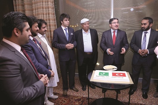 Ambassador Ahmet Demirok giving his speech before the cake-cutting ceremony.