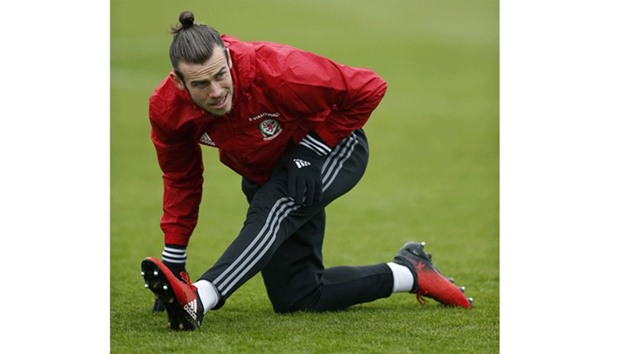Walesu2019 Gareth Bale during training yesterday.