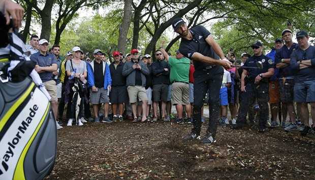 Dustin Johnson of the United States plays a shot during the third round of the World Match Play golf tournament at Austin Country Club in Texas. (USA TODAY Sports)