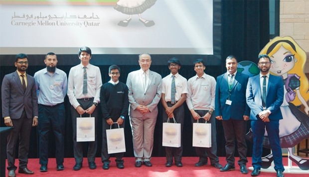 Some of the winning students with officials