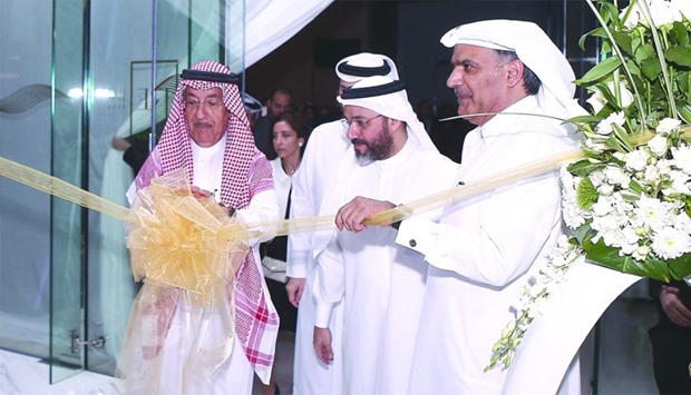 Just Real Estate chairman Nasser al-Ansari and other dignitaries during the ribbon-cutting ceremony of the company's new luxury real estate centre. PICTURE: Jayaram
