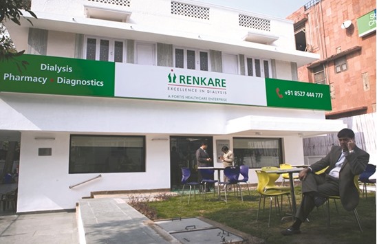 A general view of a standalone dialysis centre of Fortis Healthcare in New Delhi. Indiau2019s second-largest private hospital chain by market value is weighing a buyout of the Singapore-listed business trust that owns some of its clinics.