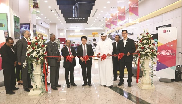 LG and Video Home officials at the opening of LG premium brand showroom in Mall of Qatar.