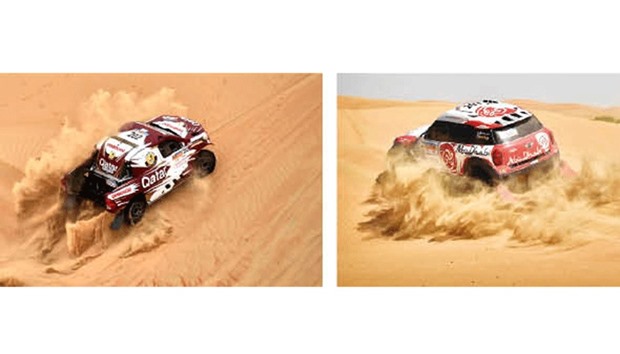 Nasser Saleh al-Attiyah is aiming for a third victory at the Abu Dhabi Desert Challenge. Right: Sheikh Khalid al-Qassimi heads for a duel at the Abu Dhabi Desert Challenge next week.