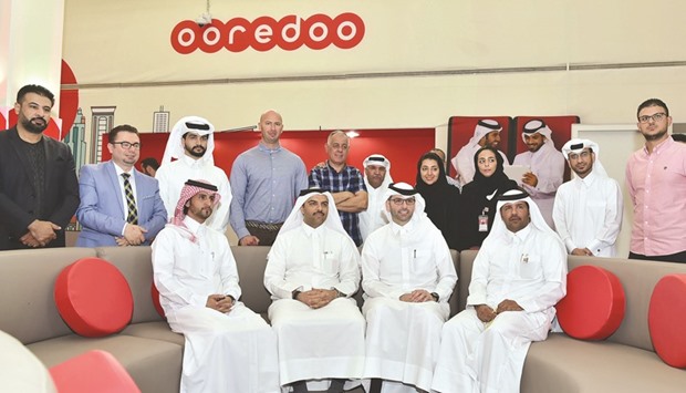 QU and Ooredoo officials at the inauguration of the Student Entertaining Majlis.