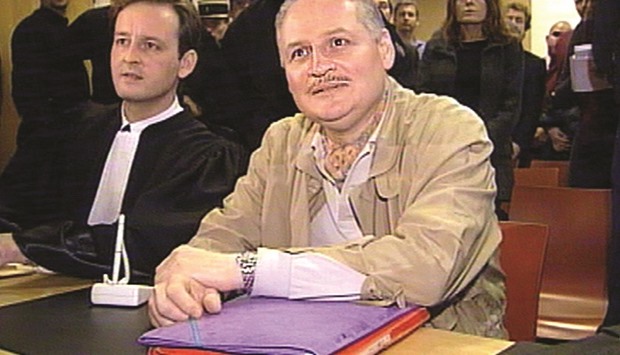 This 2000 file picture shows Sanchez, better known as u2018Carlos the Jackalu2019, seated next to his lawyer in court in Paris.