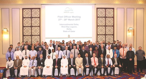 Al-Sulaiti with the participants of Nakilatu2019s bi-annual Fleet Officers Meeting in Doha.