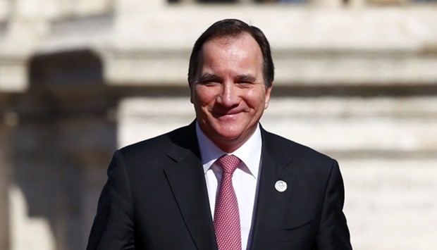 Swedish Prime Minister Stefan Lofven arrives at the city hall ,Campidoglio, (Capitoline Hill) for the meeting of EU leaders on the 60th anniversary of the Treaty of Rome . March 25 file picture.