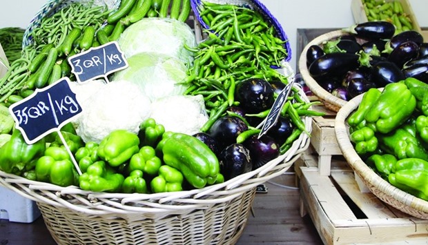 Some of the organic produce displayed at Mahaseel Festival.