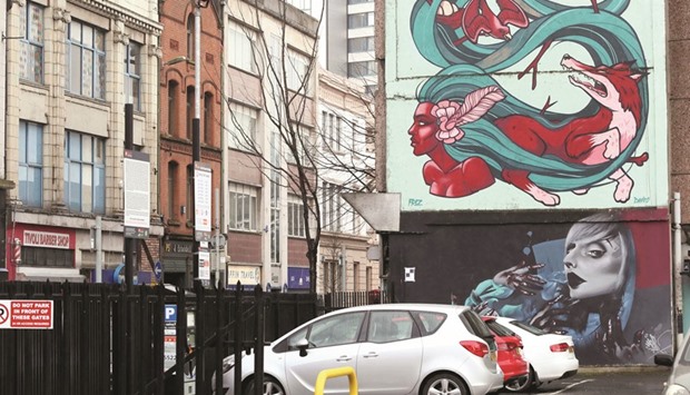 Street art is pictured in Belfast, Northern Ireland.
