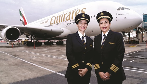 Captain Nevin Darwish from Egypt and First Officer Alia al-Muhairi from the UAE fly the Emirates Airbus A380 aircraft from Dubai to Vienna.