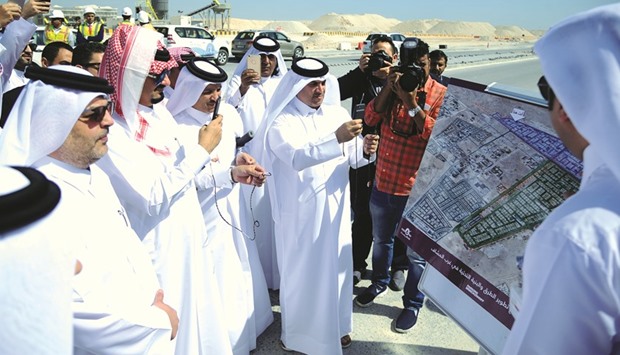 Ashghal and Kahramaa officials during their visit of the project site in Wukair North yesterday. PICTURE: Ram Chand