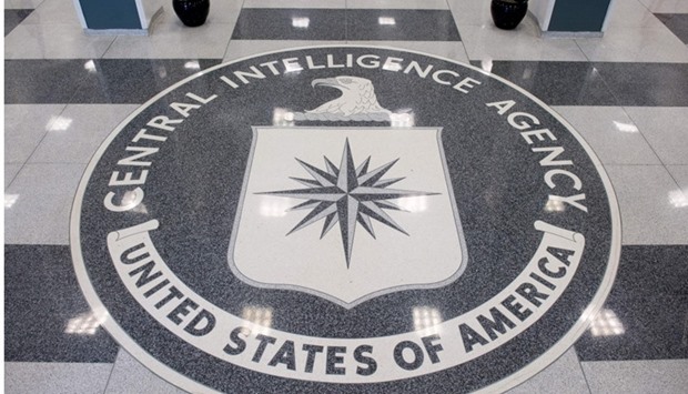 The seal of the Central Intelligence Agency (CIA) in the lobby of CIA Headquarters in Langley, Virginia.