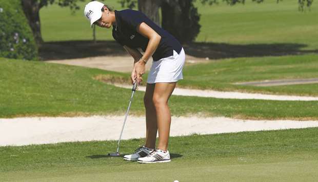 Player in action during the Patsy Hankins Trophy tournament at the Doha Golf Club yesterday. PICTURES: Jayaram Korambil