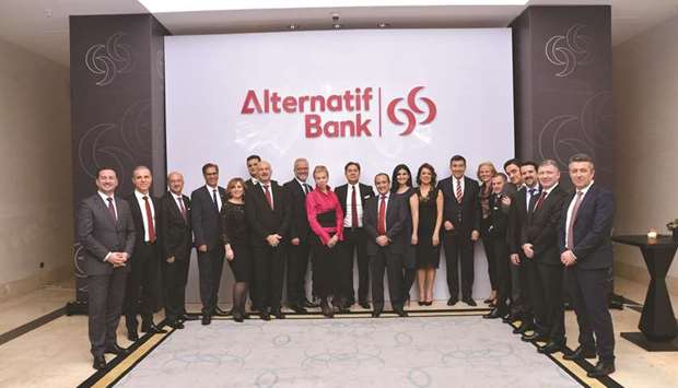 Commercial Bank Group CEO Joseph Abraham, who is also Alternatif Bank vice-chairman along with Alternatif Bank CEO Kaan Gu00fcr and other senior Commercial Bank and Alternatif Bank executives during the rebranding of the Turkish bank at the Four Seasons Bosphorus in Istanbul recently.