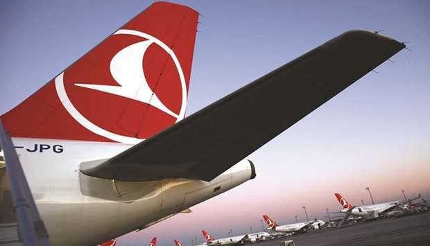 Turkish Airlines aircraft are seen parked at Ataturk International Airport in Istanbul (file). The carrier, 49% owned by the government through a wealth fund, has grown exponentially in recent years in a rise strongly supported by President Recep Tayyip Erdogan to create a national champion.