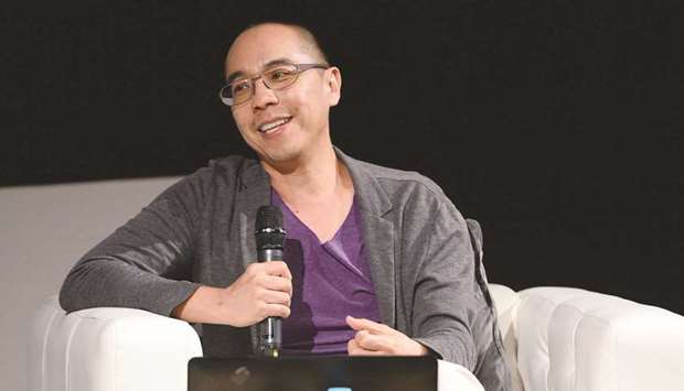 Apichatpong Weerasethakul speaks on stage during his Masterclass  at Qumra 2018.