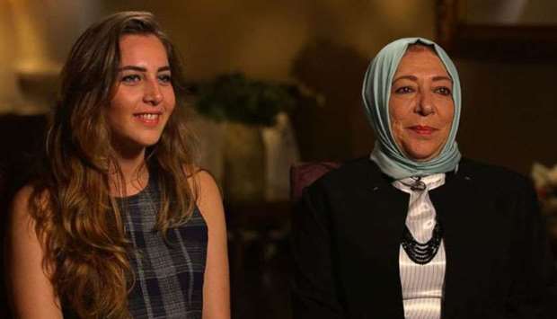 Orouba Barakat (R) and her daughter Halla Barakat