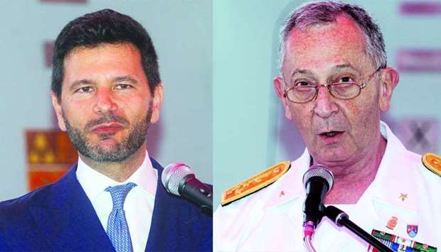 Italian ambassador Pasquale Salzano and Admiral Valter Girardelli, chief of the Italian Navy. PICTURE: Shemeer Rasheed.
