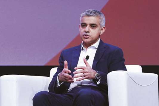 Sadiq Khan, the mayor of London, speaks at the South by Southwest festival in Austin, Texas, US.