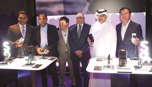 Samsung officials and dignitaries at the event. PICTURE: Jayaram