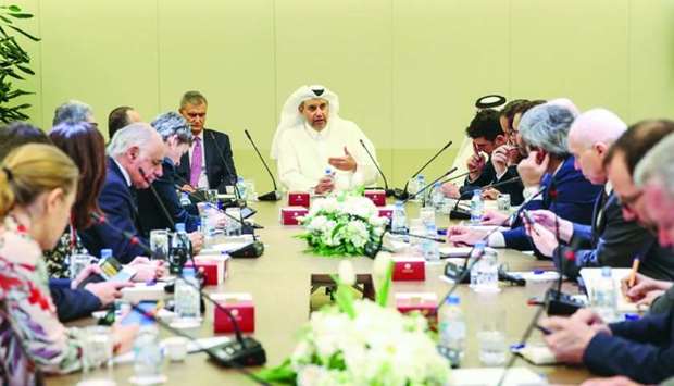 HE Sheikh Ahmed in talks with the Nato parliamentary delegation in Doharnrn