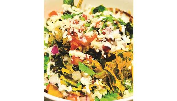 AROMATIC: Crispy Kale Chaat is utterly unique and delicious snack.tPhoto by the author