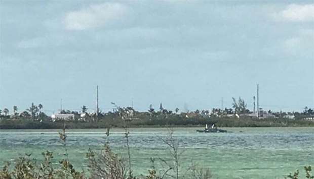A US Navy jet is seen after it crashed near Naval Air Station Key West off the coast the Florida Keys, in this picture taken from social media.