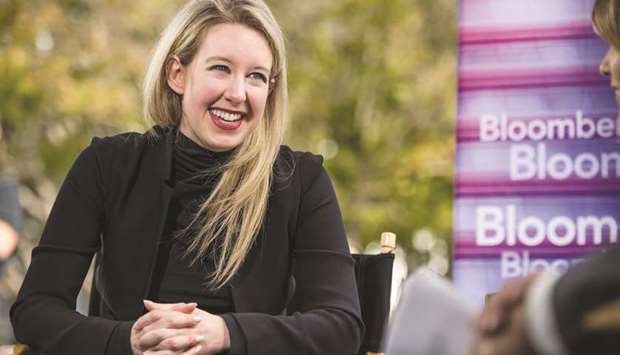 Billionaire Elizabeth Holmes, founder and chief executive officer of Theranos Inc, reacts during a Bloomberg Television interview in San Francisco (file). Holmes settled with the SEC over fraud allegations on Wednesday and agreed to forfeit stock, pay a fine and relinquish control of the blood-testing company sheu2019s been working on for nearly her entire adult life.
