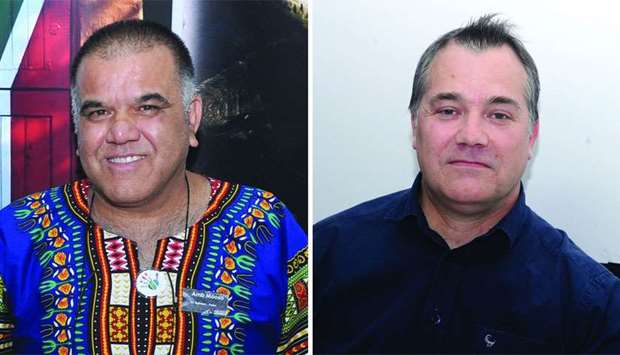 South African ambassador Faizel Moosa(L), political counsellor at the South African embassy Douw Vermaak