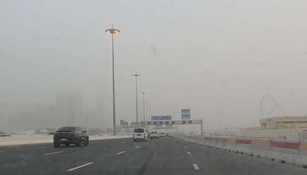 A view of dust in Doha Saturday evening. PICTURE: Shaji Kayamkulam
