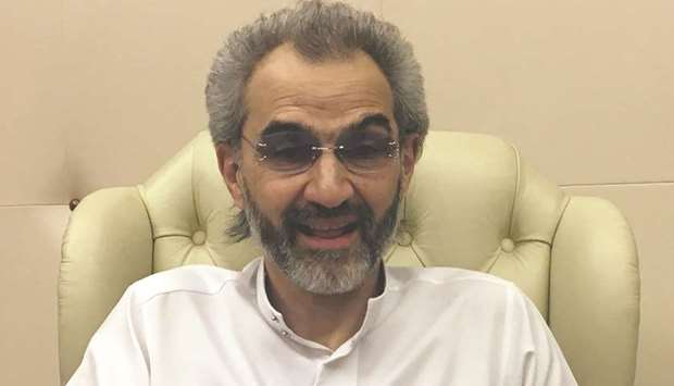 Saudi Arabian billionaire Alwaleed bin Talal sits for an interview with Reuters in the office of the suite where he had been detained at the Ritz-Carlton in Riyadh in this file photo dated January 27, 2018.  He told Reuters that his detention was a u201cmisunderstanding.u201d
