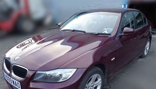 A BMW car owned by former Russian spy Sergei Skripal is seen in this photograph released by the Metropolitan Police in London.